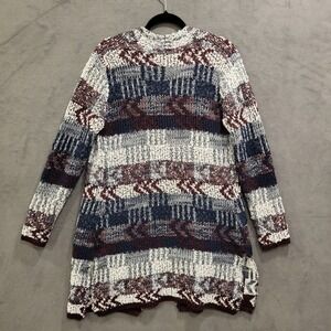 Hannah Aztec Cardigan Sweater Women's Size Small Open Front Boho Warm Comfy‎